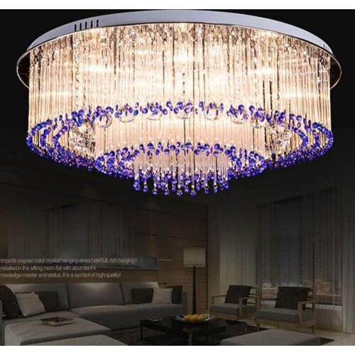 Modern minimalist LED ceiling lamp living room crystal lamp round crystal bedroom lamp restaurant lamp led lighting fixture led