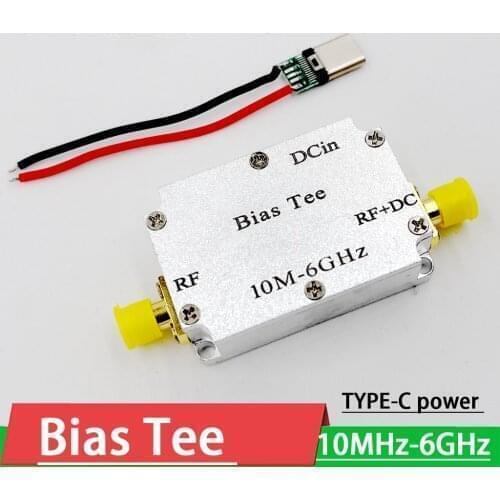 TYPE-C POWER Bias Tee 10MHz-6GHz RF feed coaxial feed RF blocking FOR HAM radio Amplifier RTL SDR receiver LNA Antenna