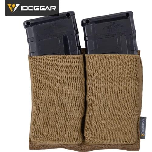 IDOGEAR Tactical 5.56 Magazine Pouch Fast Draw MOLLE Mag Pouch Carrier Double Open Top Airsoft Gear Elastic durable 3554
