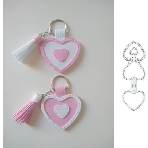 Heart Keychain Dies Cutting Stencil Template for DIY Embossing Paper Photo Album Greeting Gift Cards Cut Die New Arrival