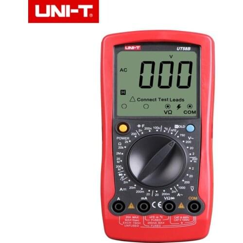UNI-T UT58B General DMM Digital Multimeters Full LCD Display DC/AC Voltage Current Resistance Capacitance Temperature Tester