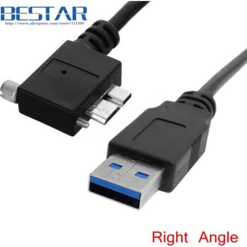 USB 3.0 A Male to Micro B usb 3.0 Right Angled angle 90 Degree Cable With Locking Screws for Nikon D800 D800E D810 1.2m 4ft