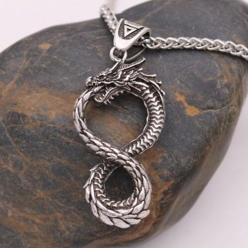 Gothic Retro Viking Dragon Necklace 2021 Classic Men Women Punk Viking Amulet Necklace Trend Men Women Hip Hop Party Jewelry