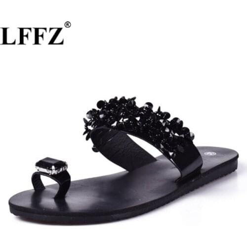 Women Sandals Flip Flops 2017 New Summer Fashion Rhinestone Wedges Shoes Woman Slides Crystal Beautiful Lady Casual Shoes Female
