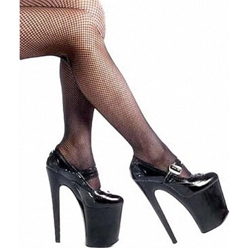 20 cm high waterproof Taiwan female stiletto heels single shoe color matching club in Europe and America