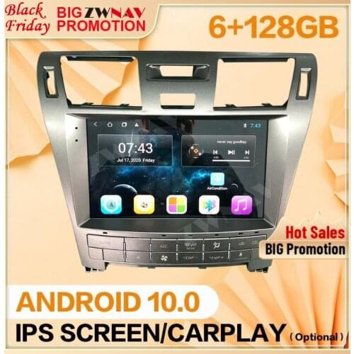 ZWNAV 6+128GB IPS Carplay Android 10.0 Car Multimedia Player For Lexus LS460 Car GPS Navigation Audio Radio Stereo IPS Head Unit