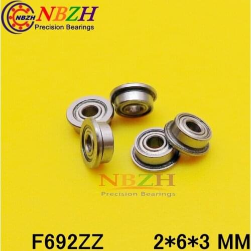 10pcs free shipping flange bearing Thin wall deep groove ball bearings F692ZZ 2*6*7.5*3*0.8 mm