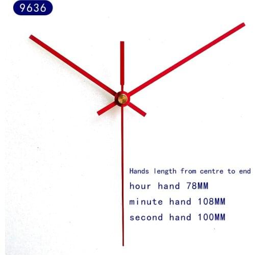 100sets S Shaft Red Clock Hands 9636#(just hands) Metal Aluminum Material DIY Quartz Clock Accessory High quality DIY kits