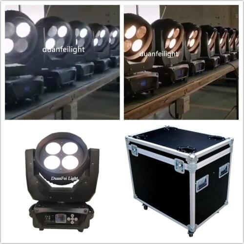 4pcs+flycase) Disco ktv club bar NEW LED Moving Head Wash 4x60w warm white cool white stage led wash lyre