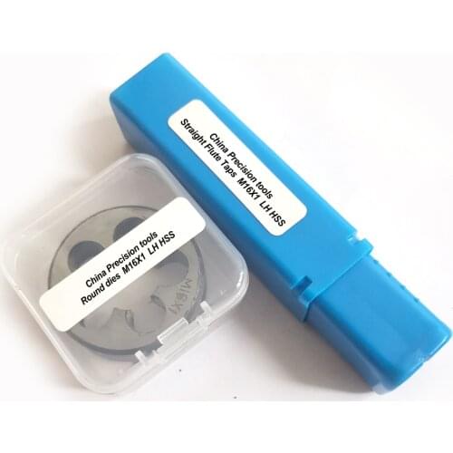 2PCS M16 Metric Left Hand thread tap and die set M16X2 Fine Thread Plug machine Straight flute taps Dies M16X1.5 M16X1.25 M16X1