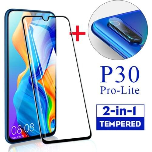 2 In 1 For Huawei P30 Lite Protective Glass & Camera Lens Film For Huawei P40 Lite E Tempered Glass Screen Protector P30Lite