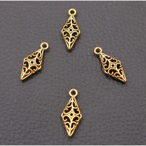 20pcs Antique Gold Tone 3D Leaves Charm DIY Retro Earring Necklace Jewelry Handicraft Pendant Findings 21*9mm P49