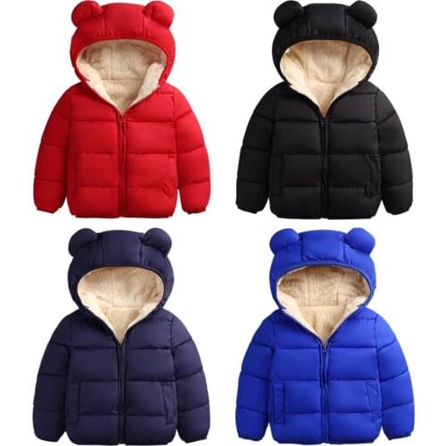 2021 Baby Kids Jacket Thick Winter Jackets Fleece Jacket Girls Hooded Outerwear Coats For Girls Windbreaker Children Clothes