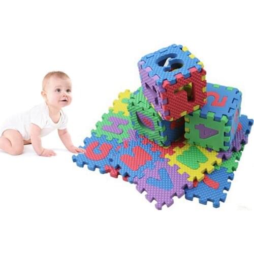 36PCS Foam Floor Mats Childrens Cartoon Alphanumeric Crawling Baby 6*6cm Puzzle Kinderen Alfabet