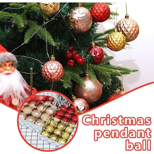 60mm Christmas Xmas Tree Ball Flash Bauble Hanging Family Party Decoration Home Party Ornament Holiday Decor New Year 2022 Gift