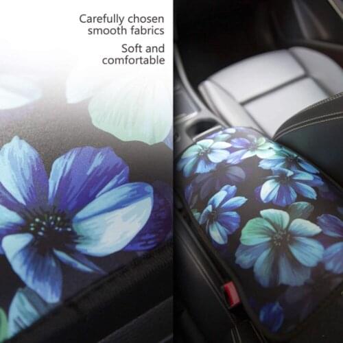 Car Accessories Interior Woman Vehicle Center Console Armrest Cover Pad Soft Comfortable Stylish Sunflower Armrest Box Cushion