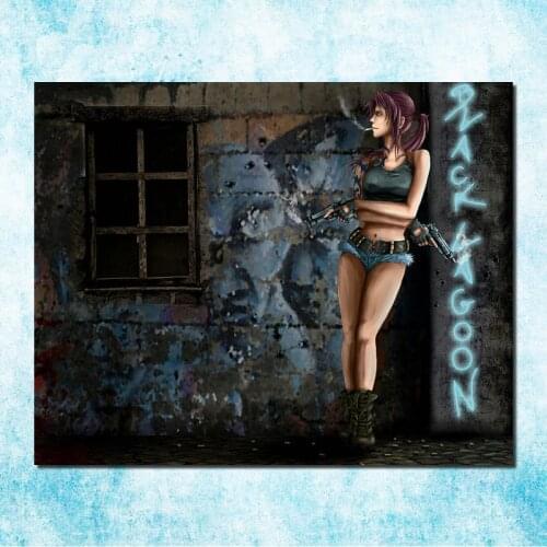 Black Lagoon Revy Two-Hand Anime Art Silk Canvas Poster Print 20x24 Inches Modern Home Living Room Decor-9