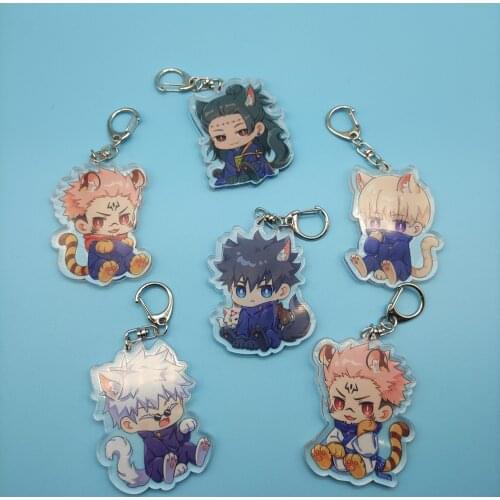 Anime Jujutsu Kaisen Ryomen Sukuna Fushiguro Megumi Itadori Yuji Cosplay Key Chains Two-sided Keychain Acrylic Pendant