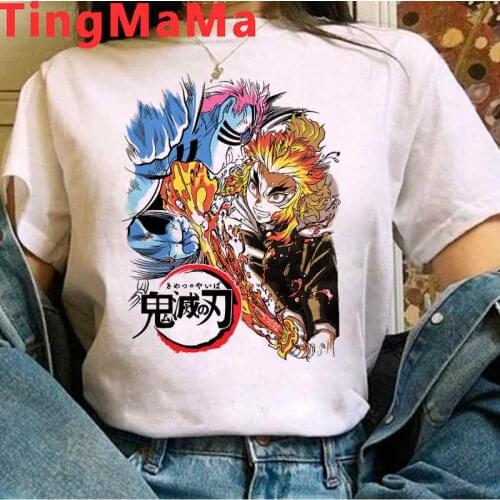 Demon Slayer Kimetsu No Yaiba Tanjirou Kamado clothes top tees male plus size couple grunge vintage ulzzang top tees harajuku