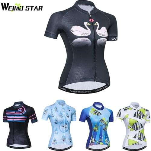 Black Swan Shirt Weimostar Women Cycling Jersey roupa ciclismo MTB Jerseys Bicycle Clothing Wear Top Racing Clothingss