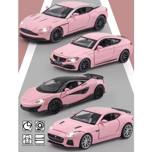 Girls Toys Gifts For Girlfriend Pink McLaren Aston Martin Sports Car RMZ Ctiy Simulation Diecasts Toy Vehicles 1:32 Alloy Model