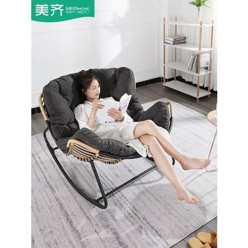 Rocking chair Household interior sofa rocking chair sitting room balcony recreational chair the Nordic style bedroom furniture