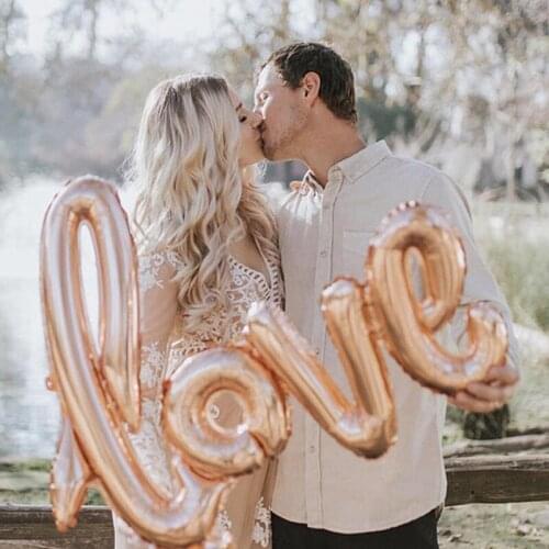 Ligatures Love Letter Foil Balloon Anniversary Wedding Valentines Birthday Party Decoration Champagne Cup Photo Props birthday