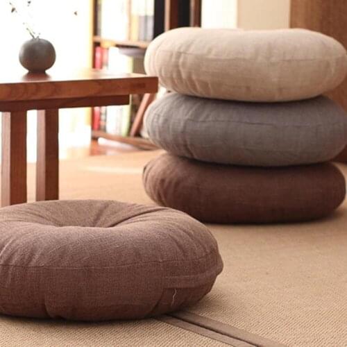 Linen Cushion Thick Round Cloth Balcony Japanese Tatami Playing Window Yoga Floor Sit