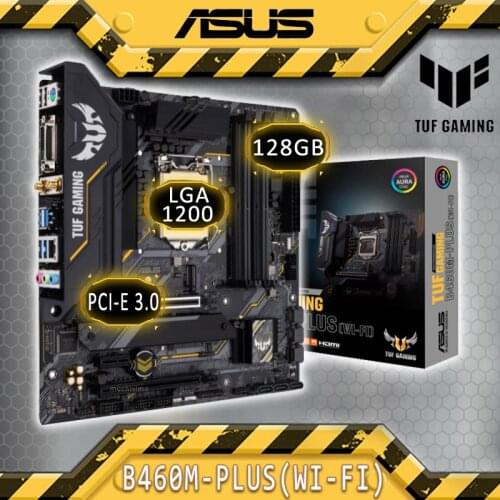 LGA 1200 Asus TUF GAMING B460M-PLUS (WI-FI) Motherboard Support 10th-Gen Core Cpu DDR4 128GB PCI-E 3.0 Desktop B460 Placa-Mãe