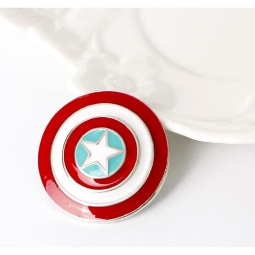 Marvel Movie Avengers Metal Badge Captain America Shield Alloy Brooch Student Clothing Pin Decoration