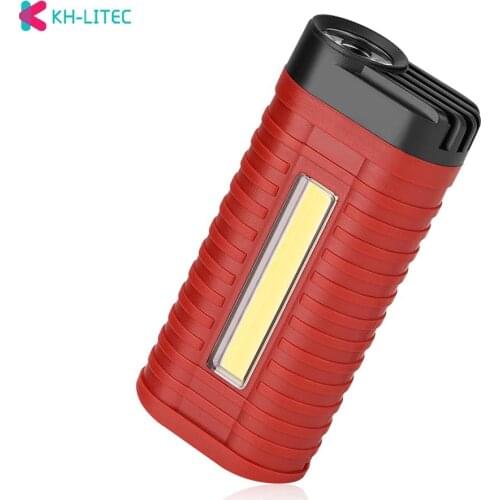 Mini 2 Modes led work light Portable Light by 3*AAA Battery COB LED Flashlight Torch for Camping Hunting Outdoor