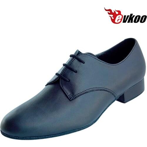 Evkoodance Mans Modern 2017 New Design Black Color Three Different Material Heel Height 2.5cm Soft Sole Dance Shoes Evkoo-306
