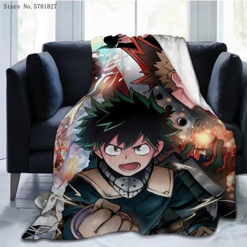 My Hero Academia Sherpa Blanket Japan Animation Throw Blanket For Kids Weighted Blanket For Bedroom Midori Valley Iku Blanket
