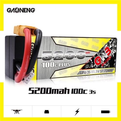 Original GAONENG 11.1V 5200mAh 3S1P100C Hardcase LiPo Battery Pack With XT60 Connectors T Plug for RC Car four Drive RC Car Boat