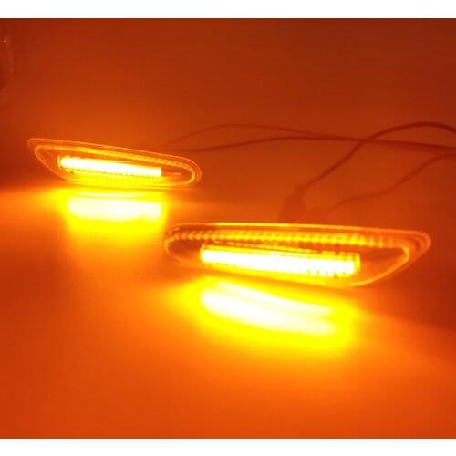 2PCS 12V Car Turn Signal Lights Lateral Side Marker Lamps LED Strobe Indicator Accessories For BMW E90 E91 E92 E60 E87 E46