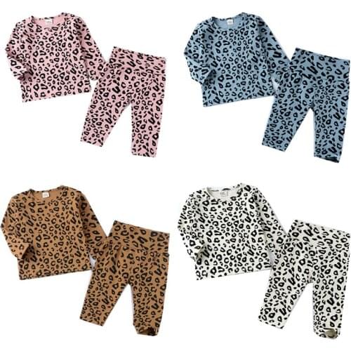 Sleepwear Kid Baby Boys Girls Pajamas Set Children Kids Print Leopard Pyjamas Kids Lounge Wear Cotton Girls