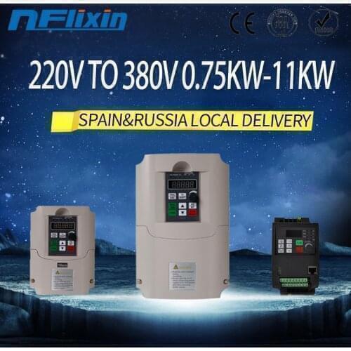 VFD 4.0KW Frequency Inverter Frequency Converter 220V Input and 380v 3-phase output 4kw Free Express shipping