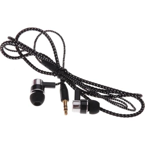Wired 1.1M In-ear Earphone Reflective Fiber Cloth Line Noise Isolating Stereo Earbuds with 3.5 MM Jack Standard