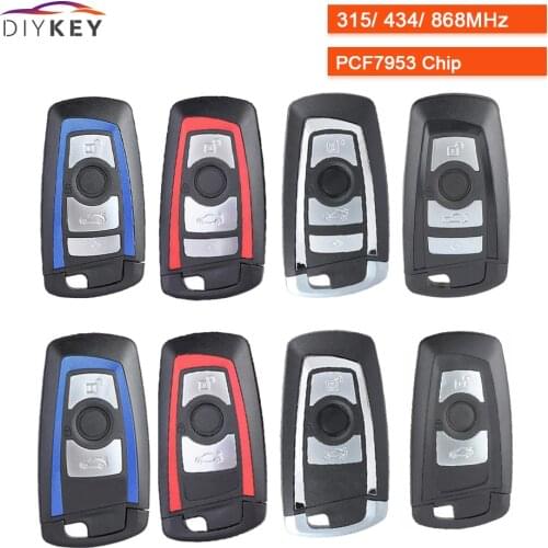 DIYKEY 4 Button Remote Key Fob 315MHz YGOHUF5662/ 434MHz HUF5767/ 868MHz HUF5661 for BMW 5 7 F Series FEM / BDC CAS4 CAS4