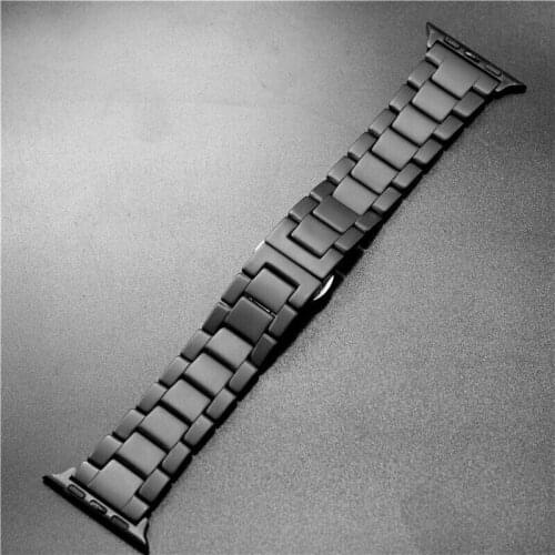 Ceramic strap for apple watch band 38mm40mm 42mm 44mm for iWatch series 6 se 4 5 2 1 3 Watch Band black color Loop Bracelet
