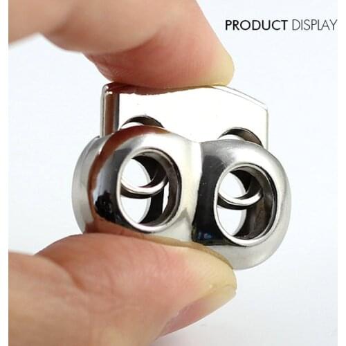 Silver Tone METAL Stopper Toggle Buckle Rope Clamp Cord Locks Drawstring Stops End Button with 2 holes Sew On 50piece /NK216