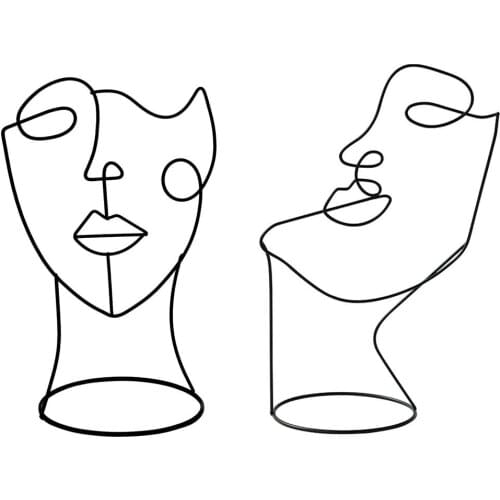 Modern Decoration Nordic Abstract Character Ornaments Retro Iron Crafts Art Decoration Statues Homestay Home Decoration Ornament