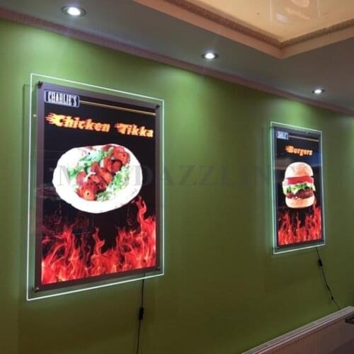 Ultra Thin Acrylic Frameless LED Illuminated Movie Poster Frame Light Box Used for Cinema/ Home Theater decorate