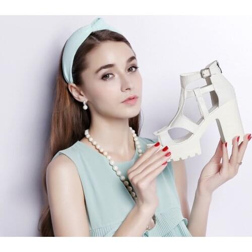New arrival Guciheaven women summer high heels wedge peep toe ankle strap comfortable party sandals