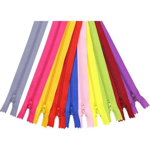 120 PCS Mixed Color ylon flash zippers in bulk for craft sewing tailor