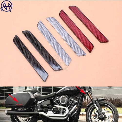2x Motorcycle Front Fork Leg Reflector Safety Warning for Harley Latch Covers Hard Saddlebags Side Visibility HD