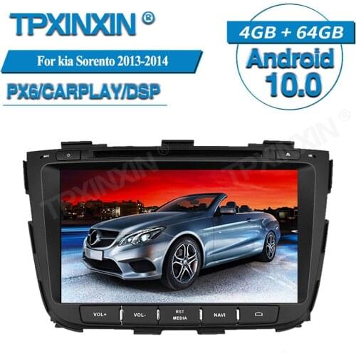 PX6 4+64G For Kia Sorento 2013-2014 Android 10 Car Multimedia Player GPS Navigation Audio Stereo Screen Head Unit Tape Recorder