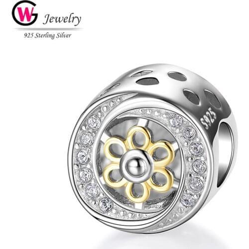 2020 Fashion Women Flowers Shaped Charm DIY Beads Fit For Charms Bracelets & Bangles Women Jewelry Gift Silver Beads
