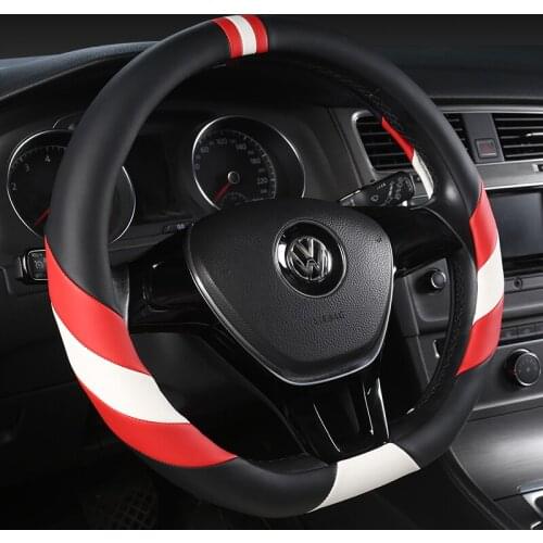 D series Micro Fiber Leather Car Steering Wheels Covers 38CM/15'' Steering Wheel Hubs Car Styling,For VW GOLF 7 2015 POLO JATTA