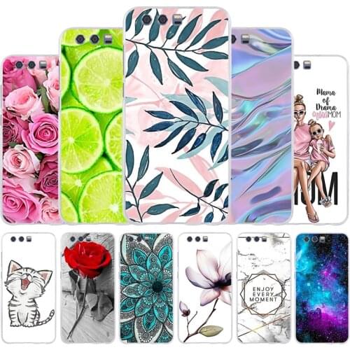 For Huawei Honor 9 Case Silicone Soft TPU Back Cover Phone Case For Honor 9 STF L09 Honor9 Cover Cute Cat Anime Flower Bumper